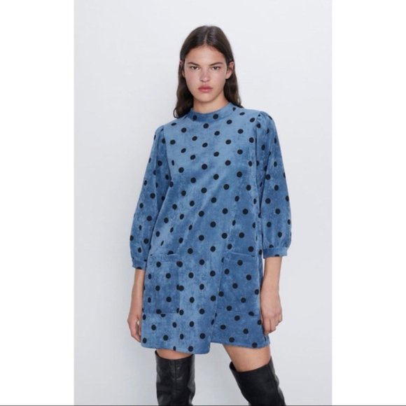 NWT Zara Polka Dot Shift Dress - Picture 3 of 8